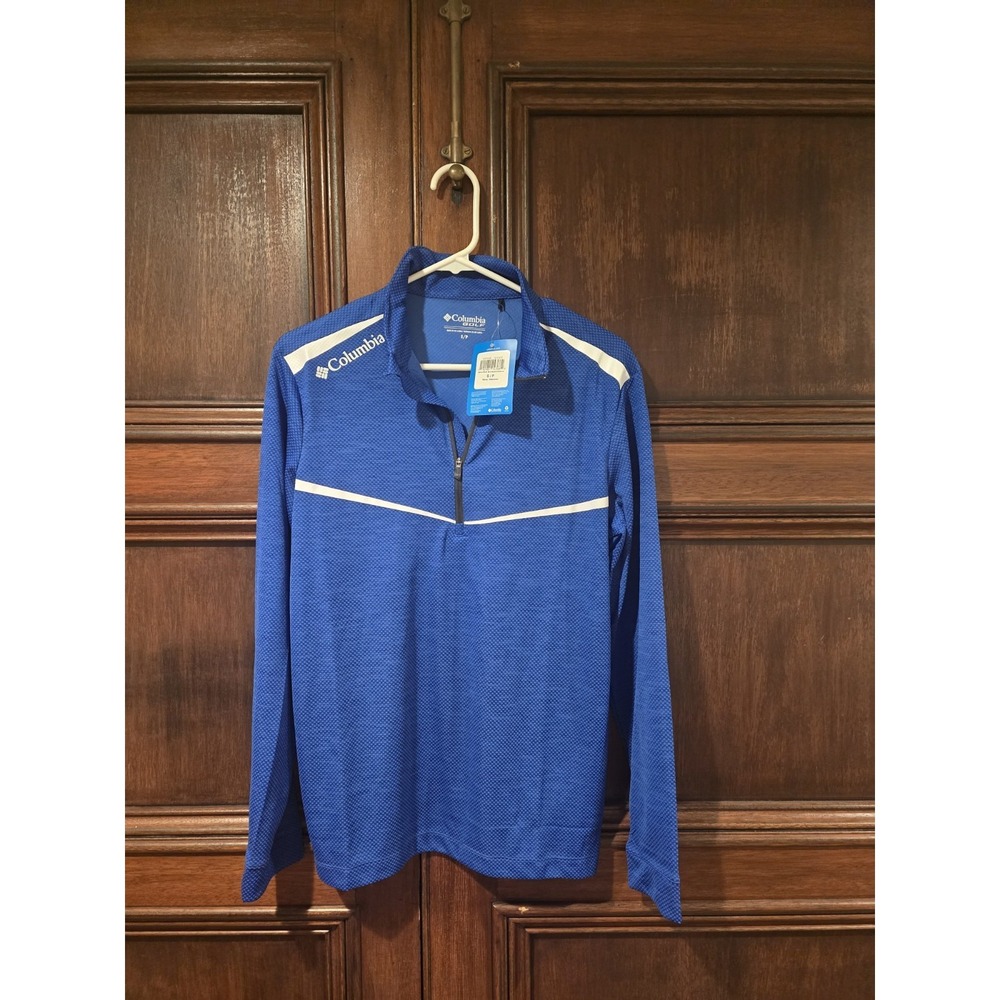 NWT Columbia Golf Omni-Wick‎ Scorecard Pullover Mens S Blue 1/4 Zip